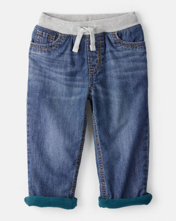 Toddler Boy Lined Medium Wash Straight Jeans, 
