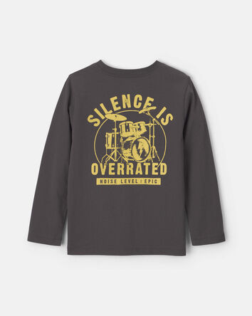 Boys 'Silence Is Overrated' Guitar Long-Sleeve Graphic Tee - Black, 