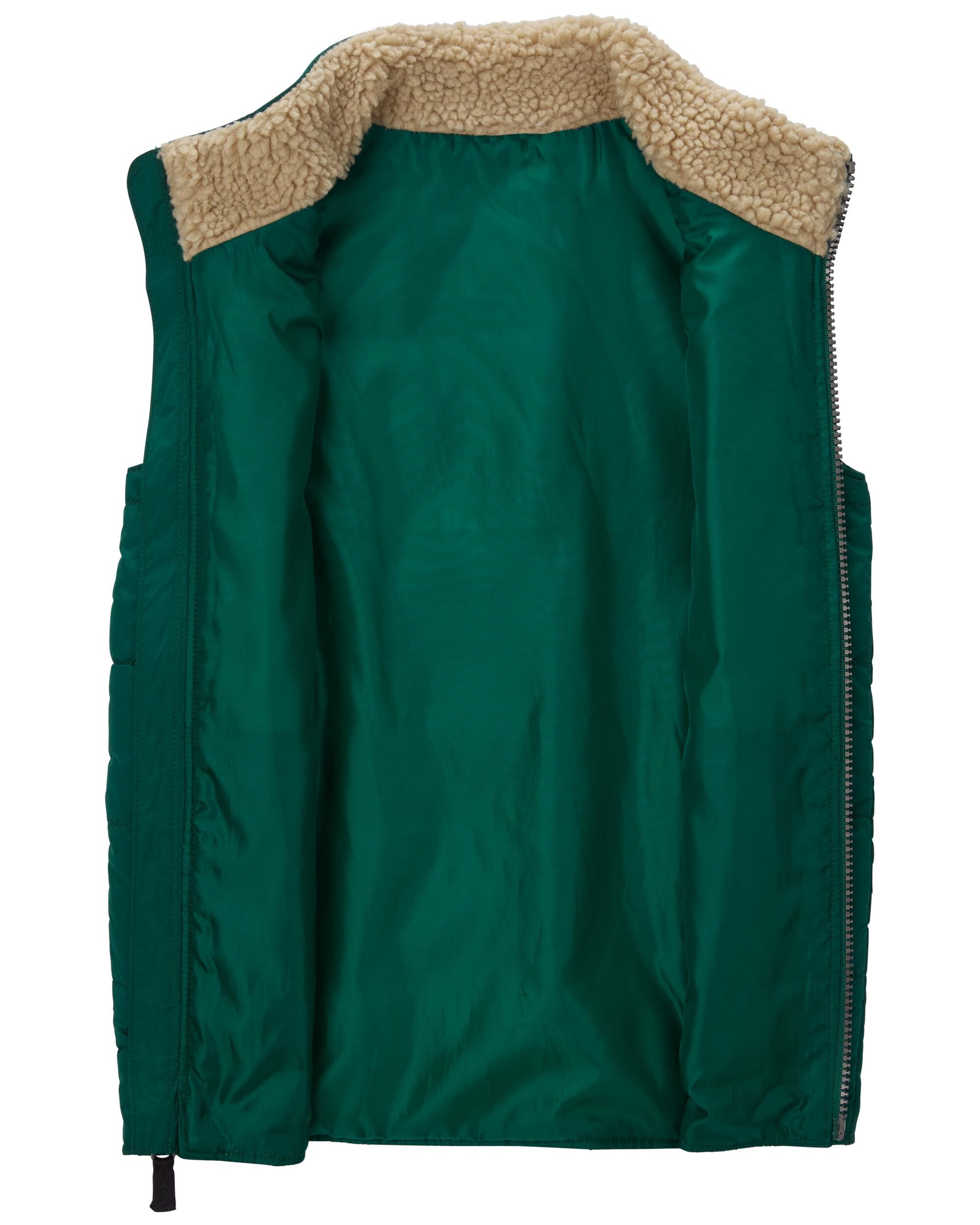 Green Zip Up Puffer Vest Carter s Oshkosh Canada