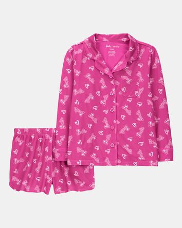 Enfant Pyjama 2 pi&egrave;ces d&eacute;contract&eacute; &agrave; boutons imprim&eacute; de Barbie - Rose, 