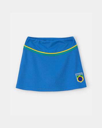 Tout-petit fille - Jupe-short de sport Umbro Br&eacute;sil - Bleu/Jaune/Vert, 