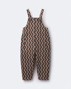 Toddler Chevron Knot-Tie Overalls - Tan, image 1 of 2 slides