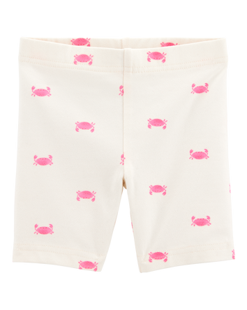 Baby Crab Print Bike Shorts - Ivory, 