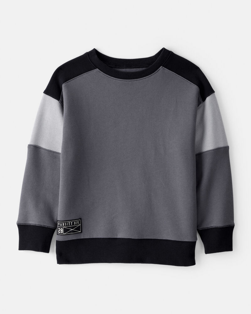 Boys Colour-Block Pullover Sweatshirt - Black, image 1 of 3 slides