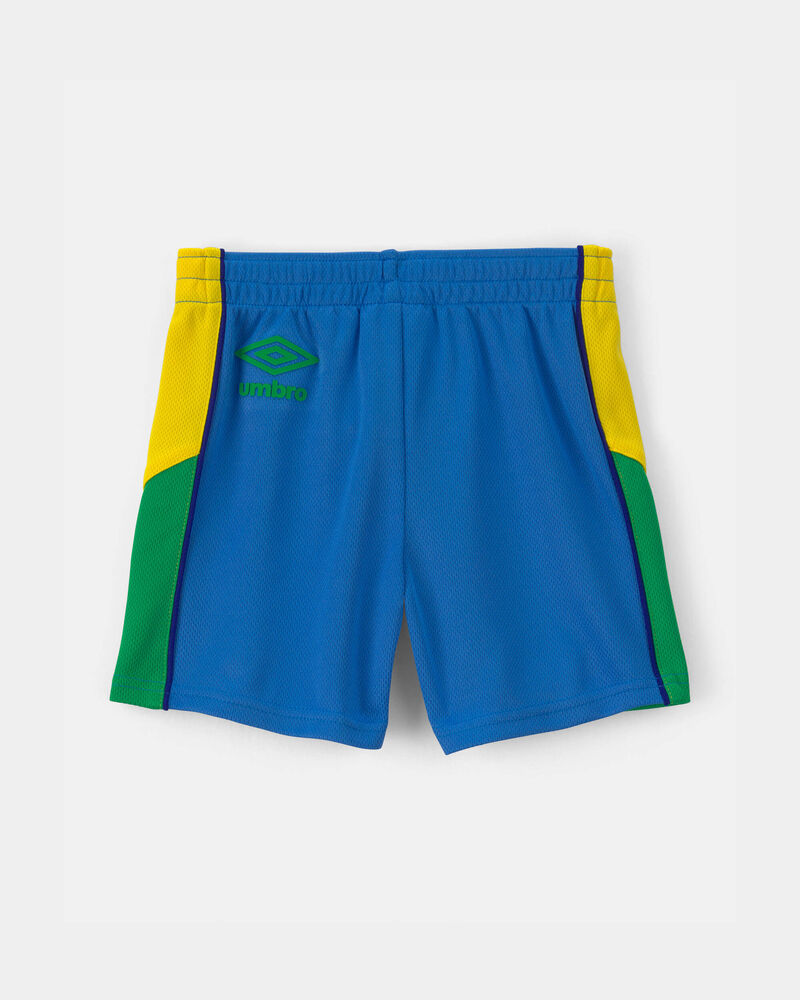 Toddler Umbro Brazil Mesh Soccer Shorts - Blue/Yellow/Green, image 4 of 8 slides