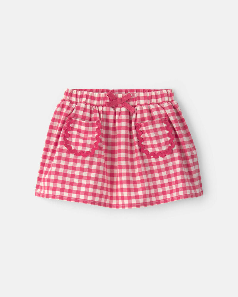 B&eacute;b&eacute; fille - Jupe-short avec poches &agrave; carreaux - Rouge, image 1 sur 3 diapositives