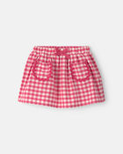 B&eacute;b&eacute; fille - Jupe-short avec poches &agrave; carreaux - Rouge, image 1 sur 3 diapositives