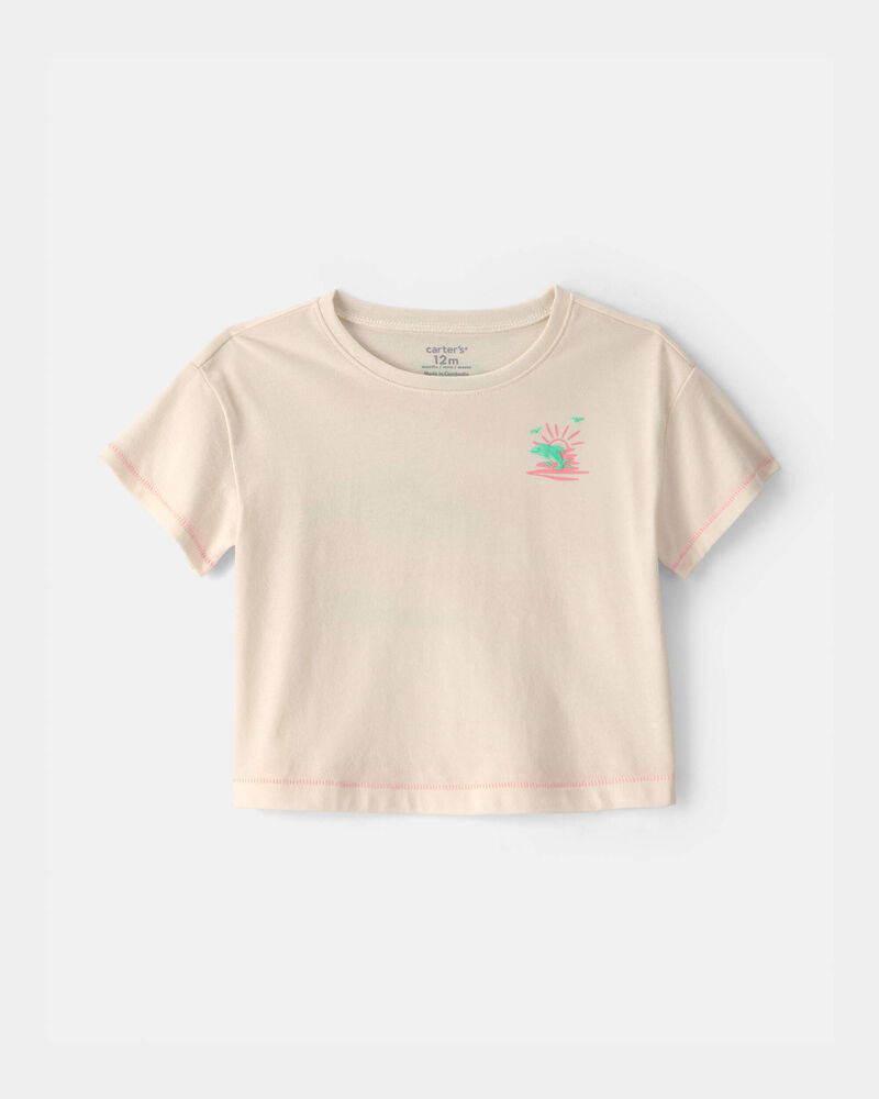 B&eacute;b&eacute; fille - T-shirts &agrave; imprim&eacute; &laquo;Where the Sun Never Sets&raquo; - Cr&egrave;me, image 1 sur 4 diapositives