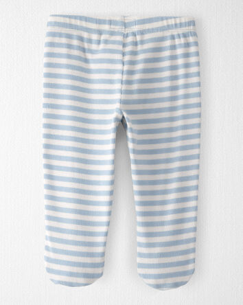 Baby Organic Cotton Striped Footed Pants, 