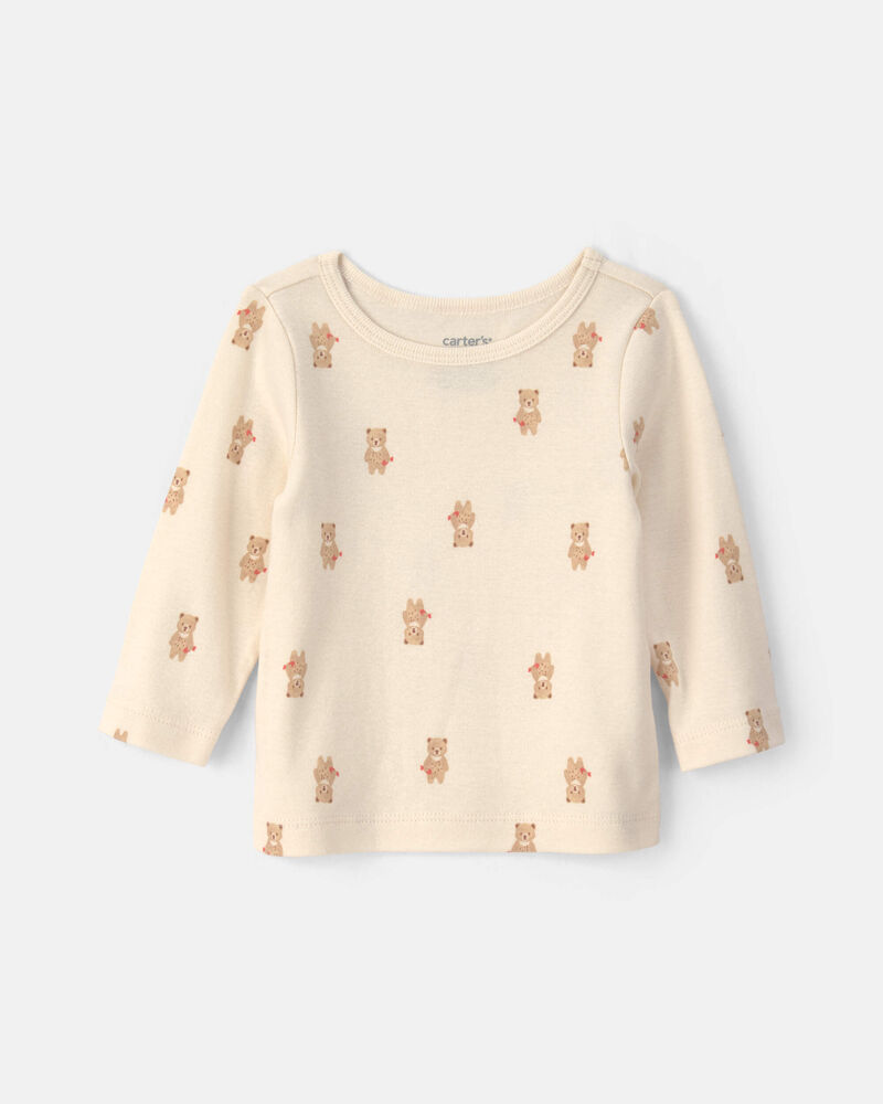 Baby 2-Piece Bear Long-Sleeve Overall Set - Brown, image 3 of 6 slides