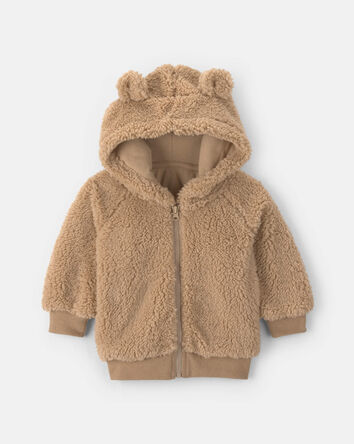 Baby Bear Hooded Zip-Up Jacket - Brown, 
