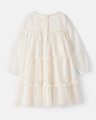 Toddler Girl Cream Holiday Dress, image 3 of 5 slides