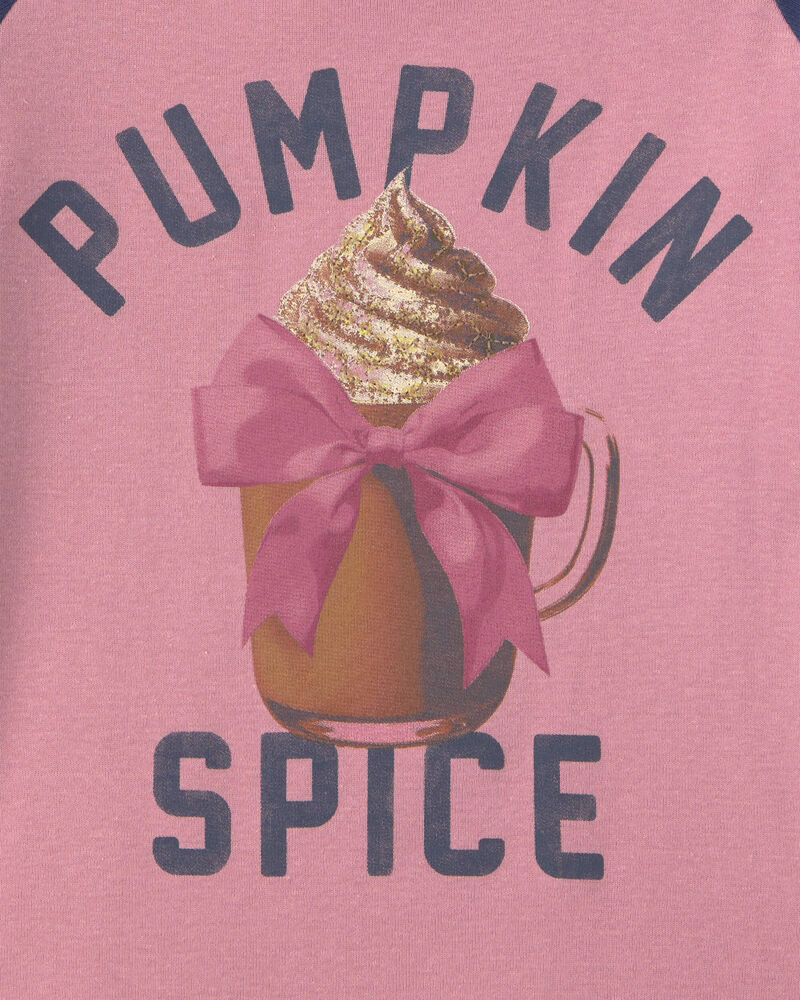 Girls "Pumpkin Spice" Long-Sleeve T-Shirt - Pink, image 3 of 4 slides