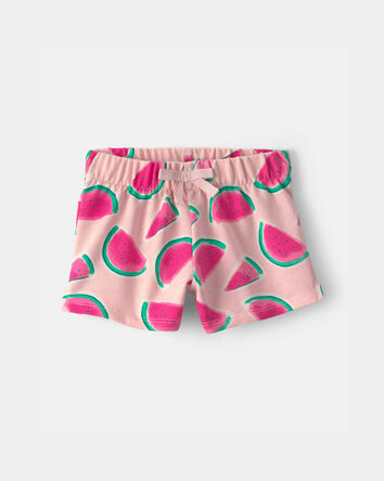 Baby Girl Watermelon French Terry Shorts - Pink, 