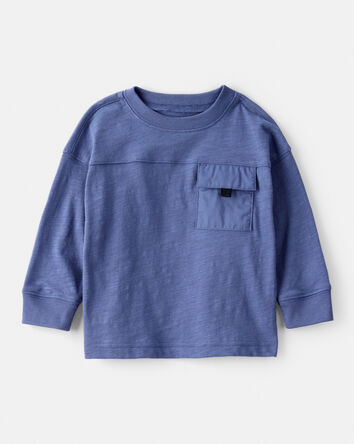 Baby Boy Long-Sleeve Pocket Tee - Blue, 