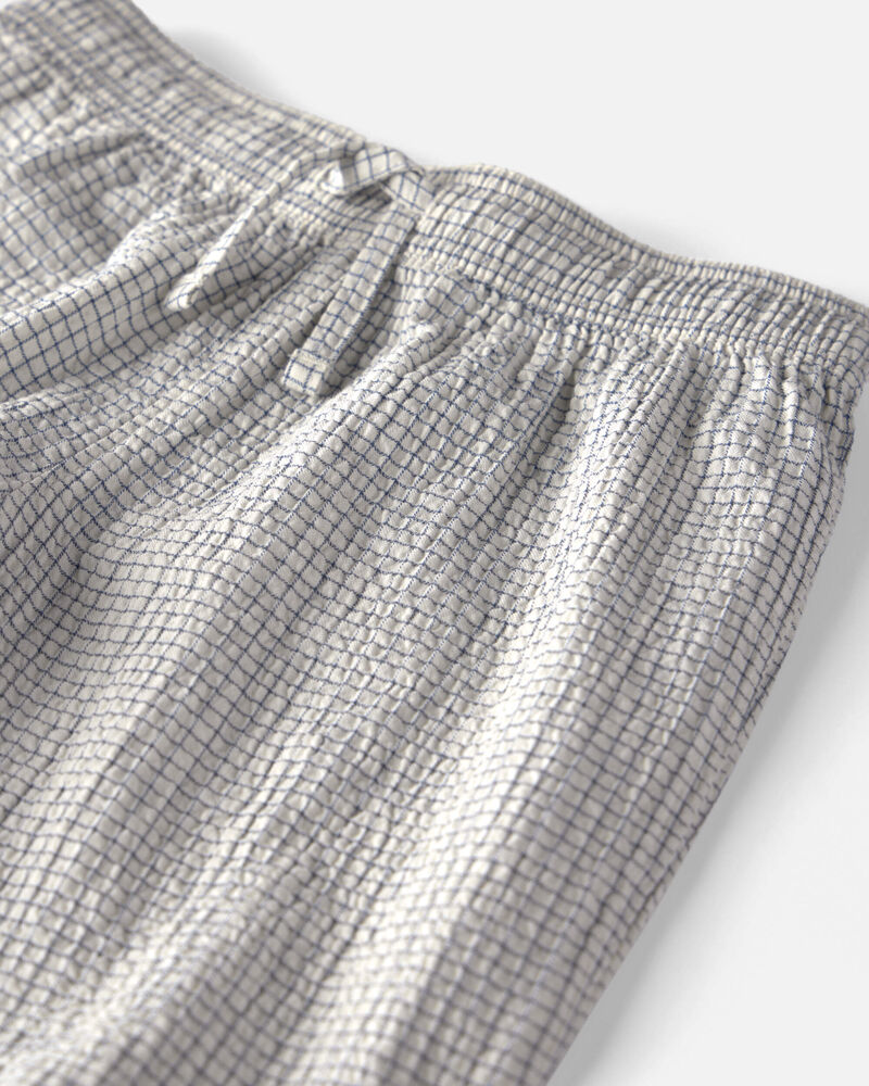 Boys 2-Piece Organic Cotton Seersucker Gauze Top & Short Set, image 3 of 5 slides