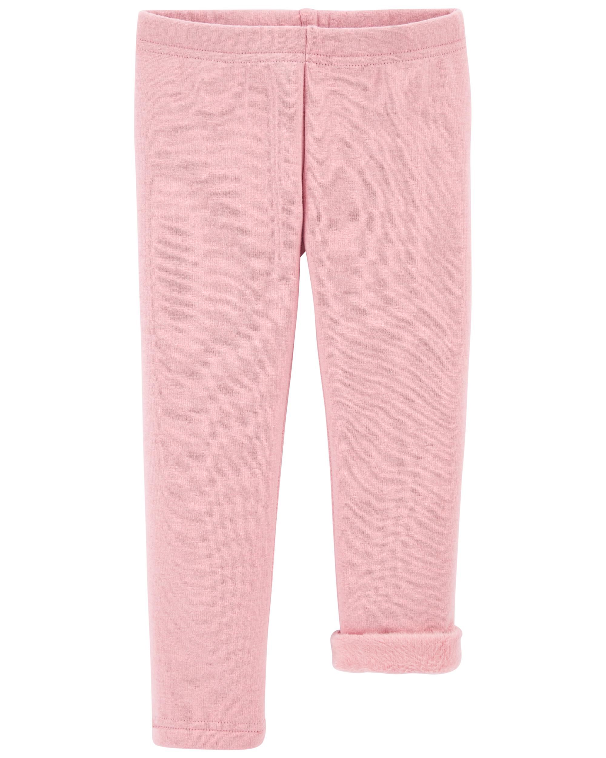 Baby Pink Cozy Fleece-Lined Leggings 