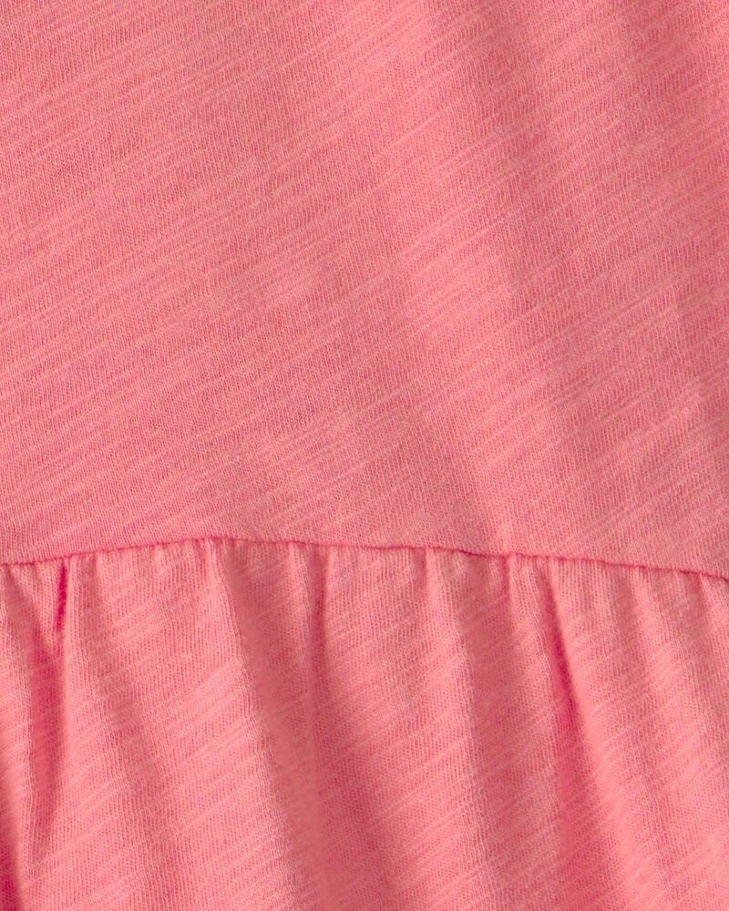Filles - Haut p&eacute;plum &agrave; manches courtes - Corail, image 2 sur 2 diapositives