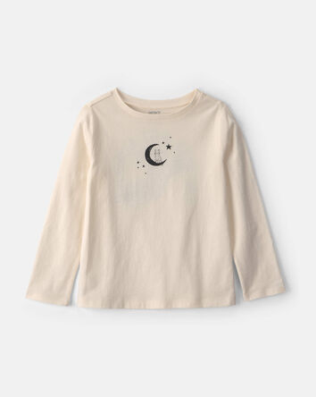 Girls 'Ghosted' Halloween Long-Sleeve Graphic Tee - Cream, 