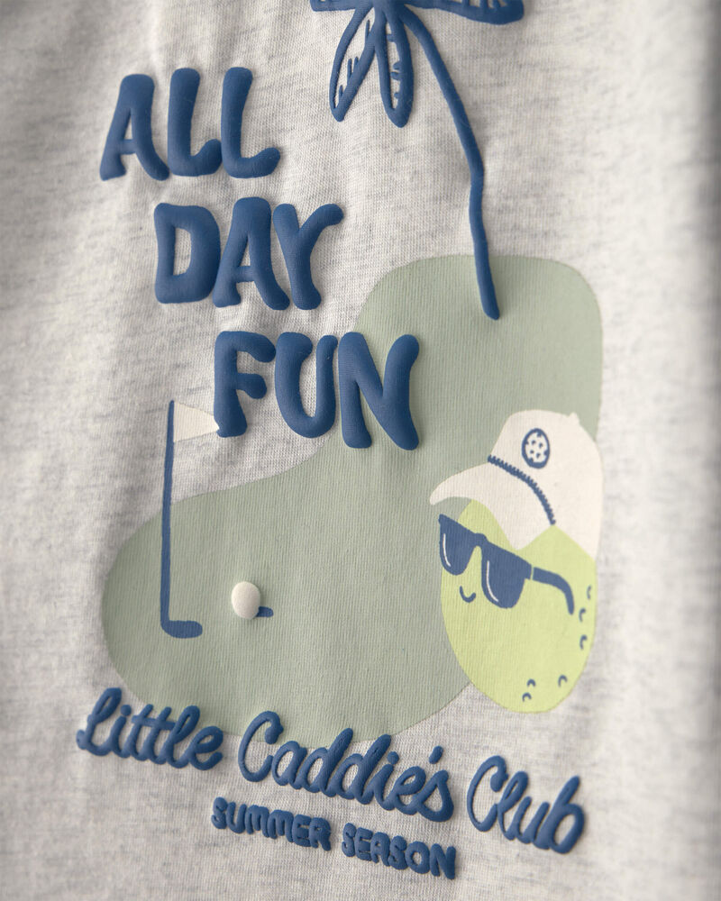 B&eacute;b&eacute; gar&ccedil;on - Ensemble 2 pi&egrave;ces short et haut &agrave; motif de golf &laquo;All Day Fun&raquo; - Gris/Bleu, image 3 sur 4 diapositives