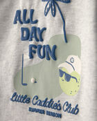 B&eacute;b&eacute; gar&ccedil;on - Ensemble 2 pi&egrave;ces short et haut &agrave; motif de golf &laquo;All Day Fun&raquo; - Gris/Bleu, image 3 sur 4 diapositives