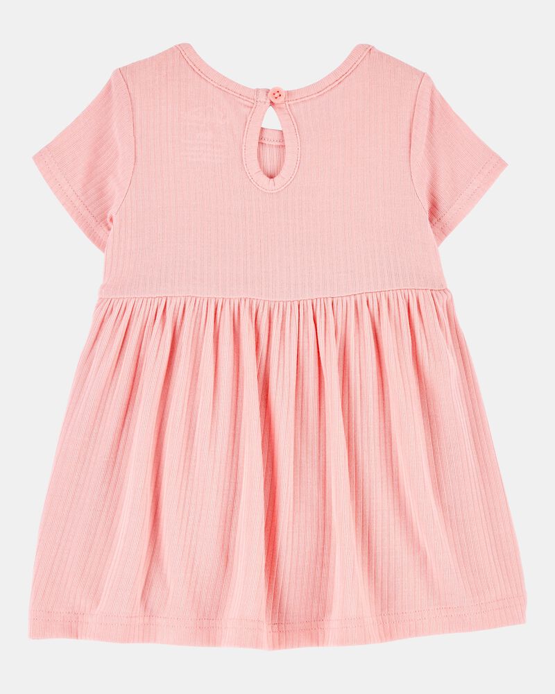 B&eacute;b&eacute; fille - Robe cache-couche de couleur unie - Rose, image 3 sur 5 diapositives