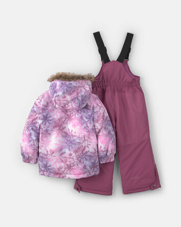 Toddler Girl 2 Piece Snowflake Snowsuit- Purple, 