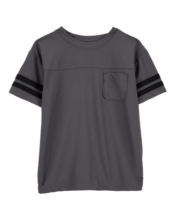 Kid Striped Woven Short-Sleeve Tee - Black, 