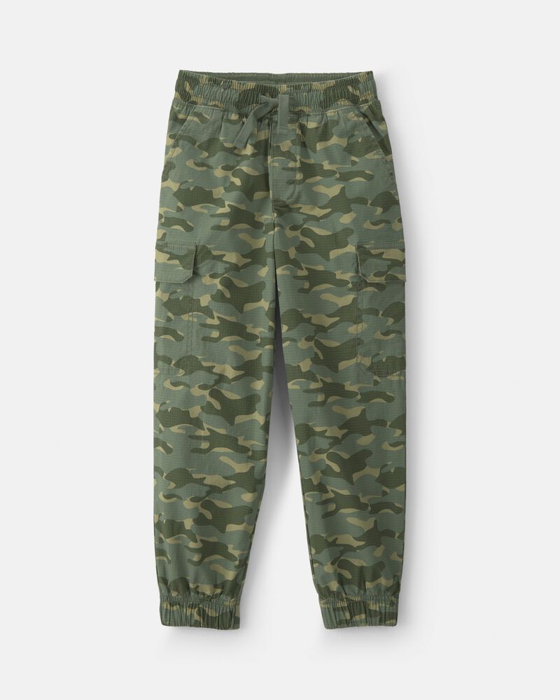 Boys Camo Cargo Joggers - Olive Green, image 1 of 5 slides
