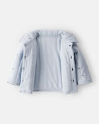 Baby Boy Dinosaur Quilted Cardigan - Blue, image 2 of 4 slides