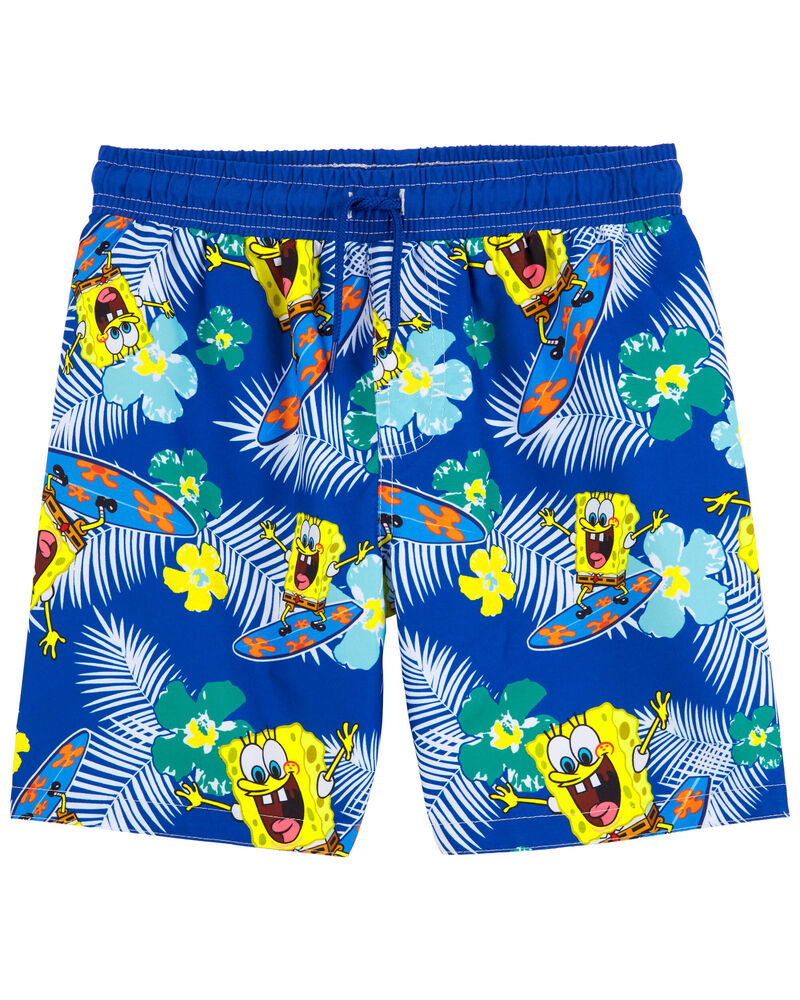 Bob L'Éponge Maillot De Bain 2 Pièces Garçon - Haut Manches Courtes Et Short Patrick Et Éponge