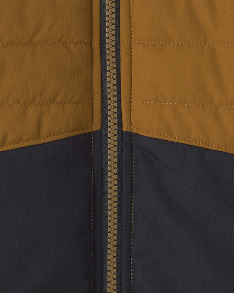 Baby Boy Quilted Mid Weight Jacket- Brown, image 3 of 4 slides