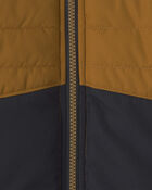 Baby Boy Quilted Mid Weight Jacket- Brown, image 3 of 4 slides