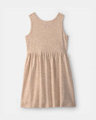 Girls Shell Sleeveless Knit Dress - Tan, image 2 of 4 slides