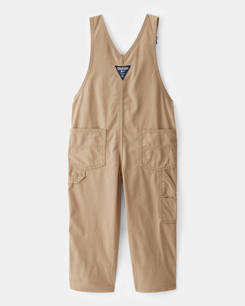 Toddler Lightweight Canvas Overalls - Khaki, image 2 of 4 slides