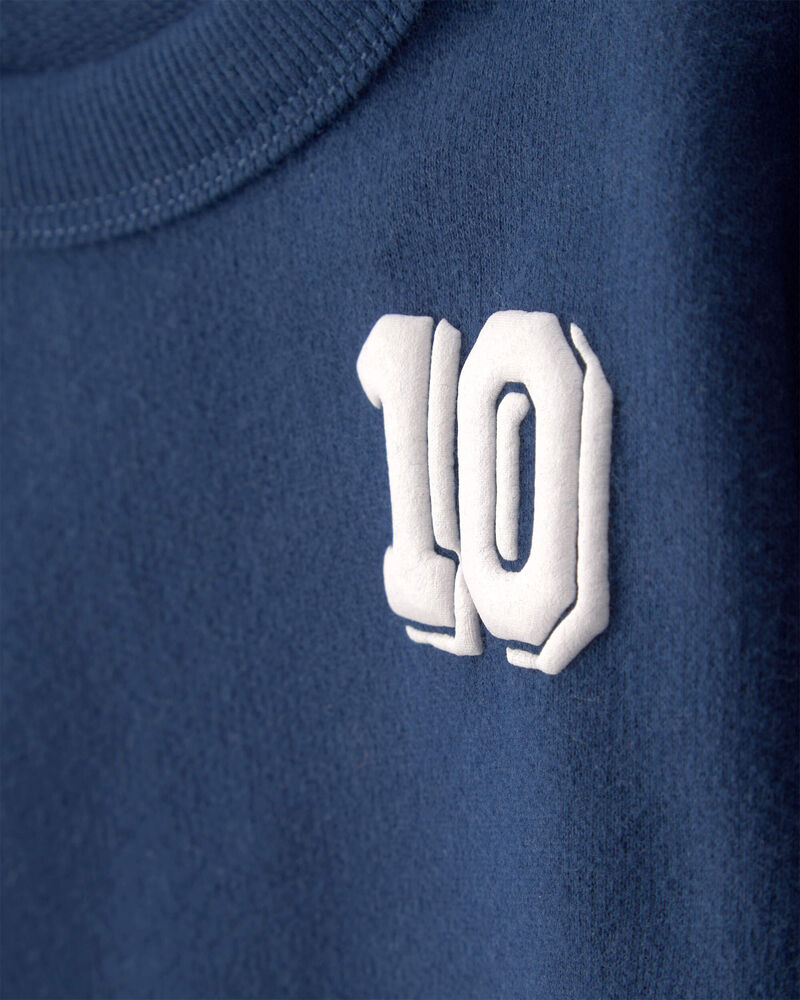 Baby Boy Varsity French Terry Pullover Sweatshirt - Blue, image 2 of 4 slides