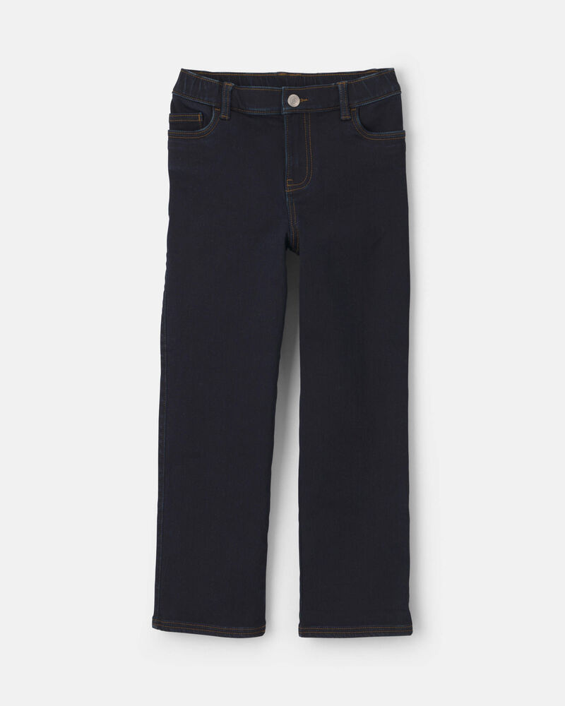 Boys Fleece-Lined Relaxed Jeans - Dark Wash, image 1 of 5 slides