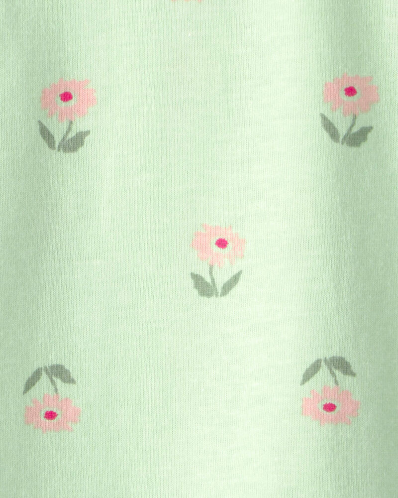 B&eacute;b&eacute; fille - Haut &agrave; fleurs - Vert, image 2 sur 2 diapositives