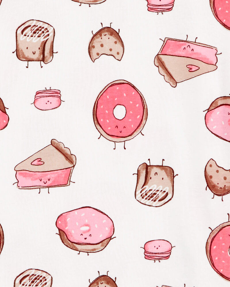 Girls 4-Piece Donut Wake Me Up 100% Snug Fit Cotton Pyjamas, image 4 of 5 slides