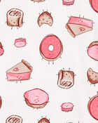 Girls 4-Piece Donut Wake Me Up 100% Snug Fit Cotton Pyjamas, image 4 of 5 slides