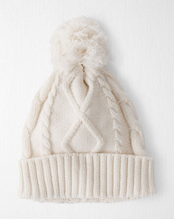 Baby Organic Cotton Cable Knit Winter Hat, 
