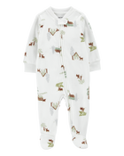 Baby Fleece Zip-Up Footie Sleeper Pyjamas, image 1 of 5 slides