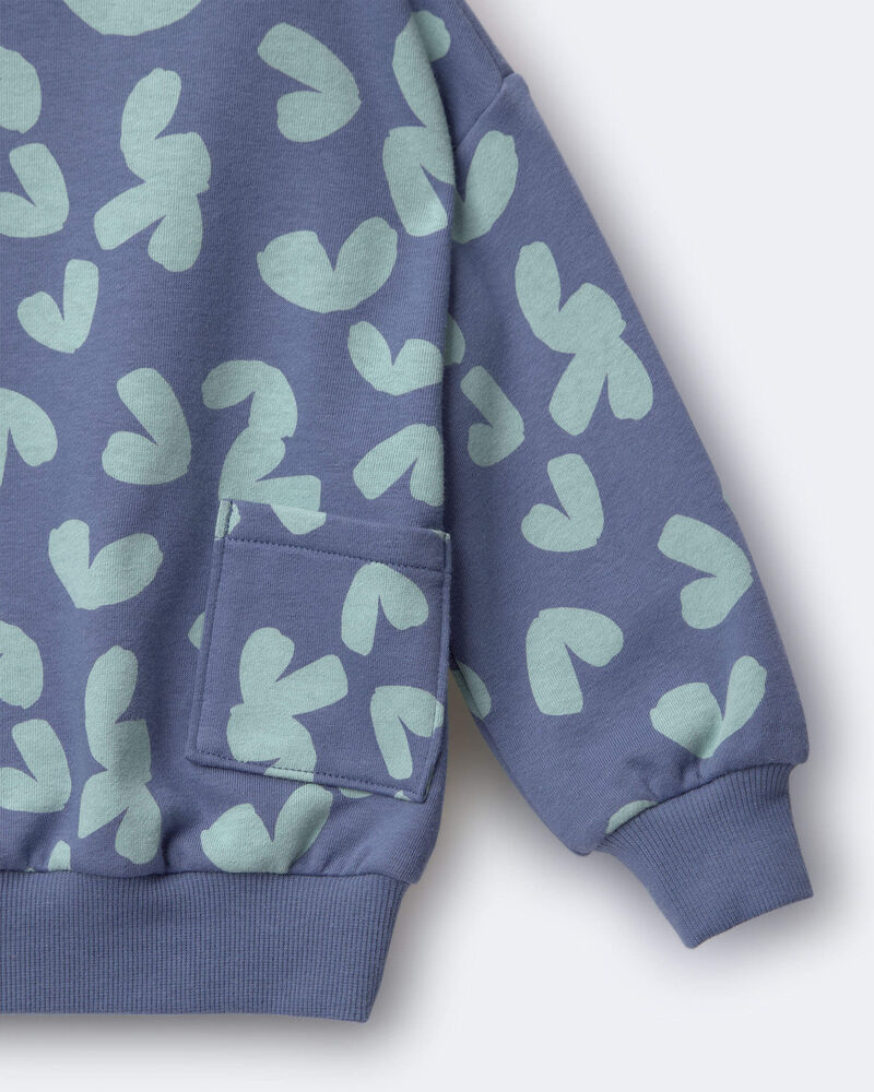 Toddler Otter Sweatshirt&trade; with Pockets in Abstract Print - Slate Blue, image 5 of 5 slides