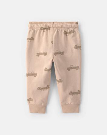 Baby Boy Truck French Terry Jogger - Beige, 