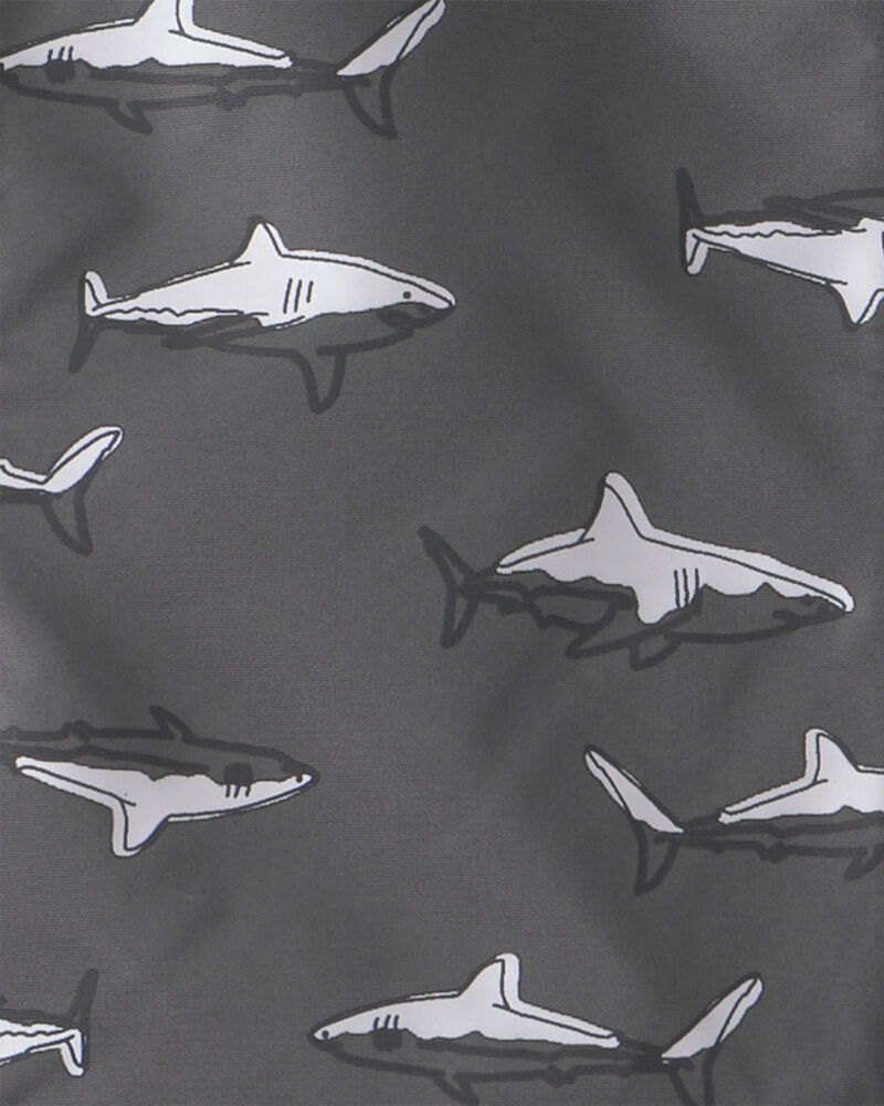 Baby Boy Slate Shark Rain Jacket- Black, image 3 of 3 slides