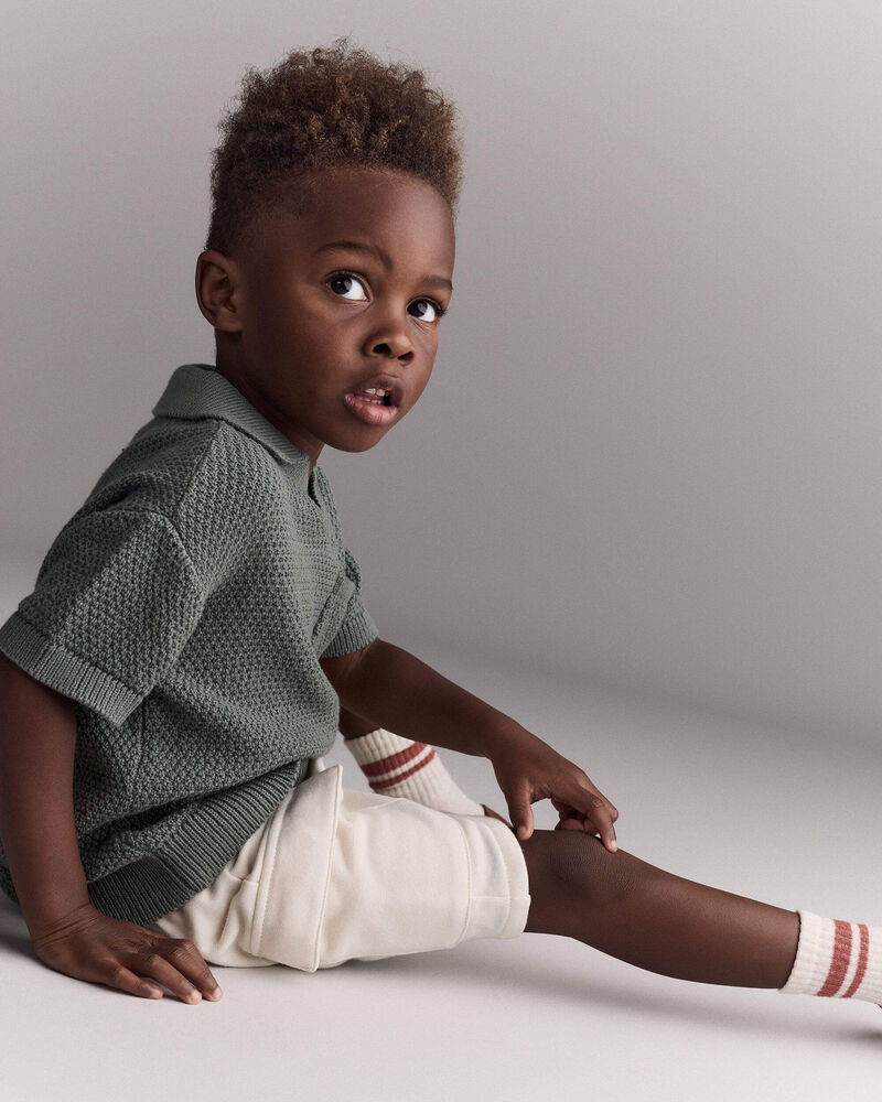 Toddler Boy Johnny Collared Polo - Olive, image 5 of 6 slides