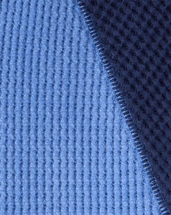 Boys Waffle Knit Colour Block Hoodie - Blue, 