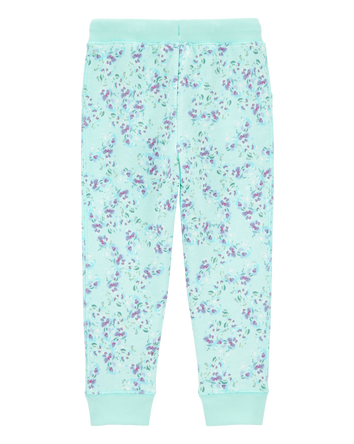 Toddler Floral Print Drawstring Joggers, 