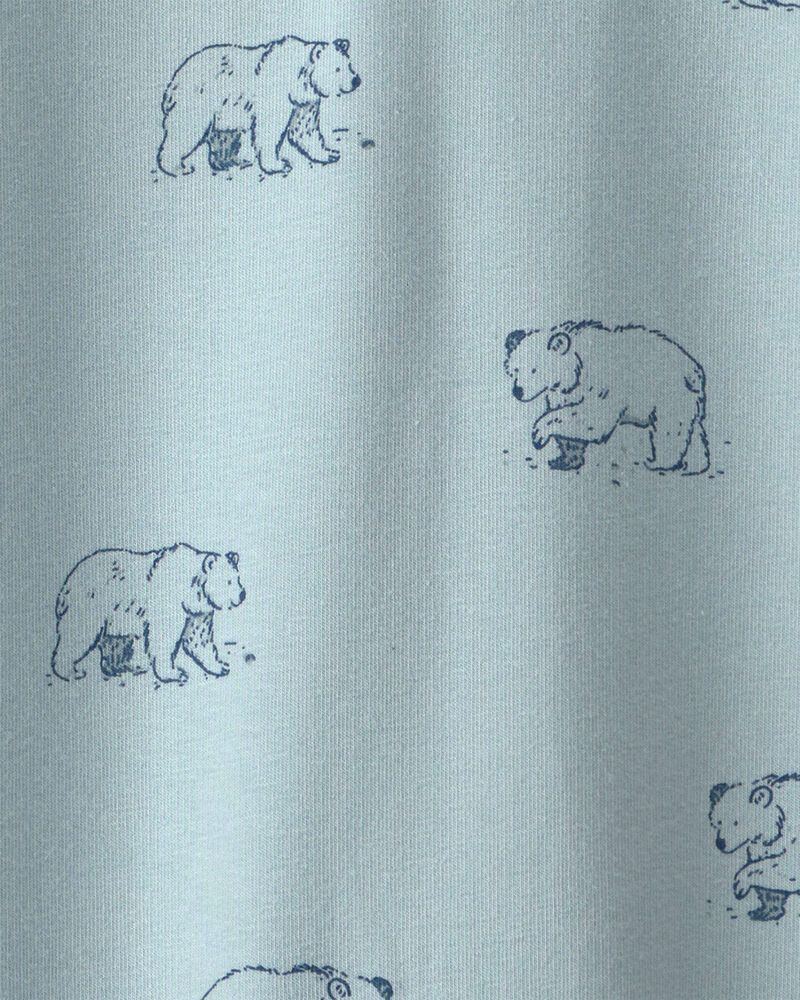 Baby Organic Cotton French Terry Jumpsuit in Blue Bears, image 4 of 5 slides