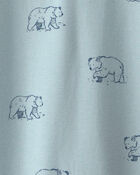 Baby Organic Cotton French Terry Jumpsuit in Blue Bears, image 4 of 5 slides